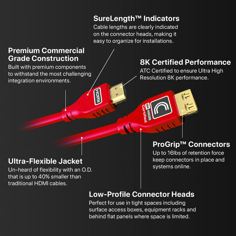 Comprehensive MicroFlex Pro AV/IT Integrator Ultra High-Speed HDMI Cable with Ethernet (Red, 6')