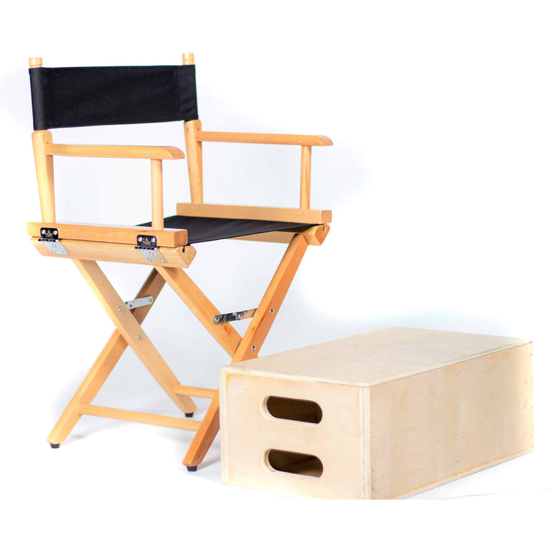 Filmcraft Junior Director's Chair (Natural Frame, Black Canvas)