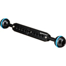 Kondor Blue Cine Magic Arm Extension Bar with Dual Ball Heads (8", Raven Black)