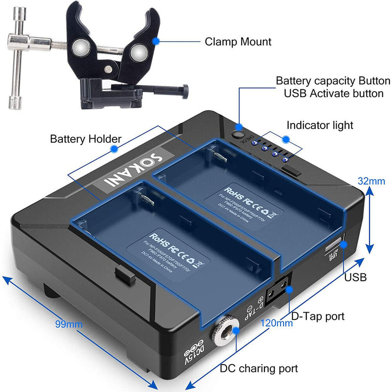 Sokani V-Mount Battery Adapter for X60 Lights