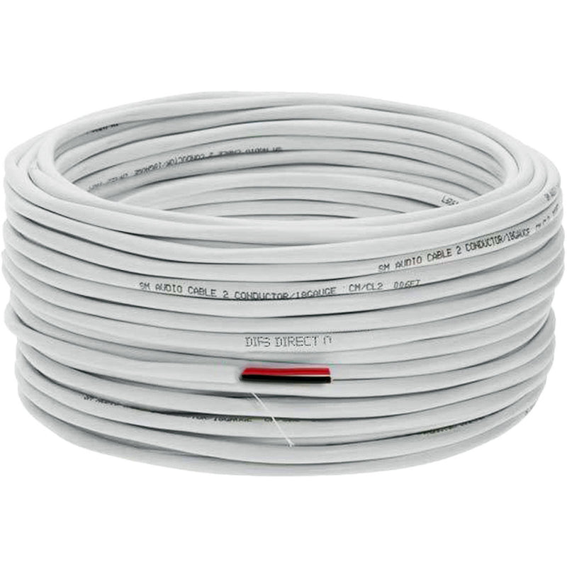 SatMaximum 16 AWG CL2-Rated 2-Conductor Speaker Cable for In-Wall Installation (White, 500')