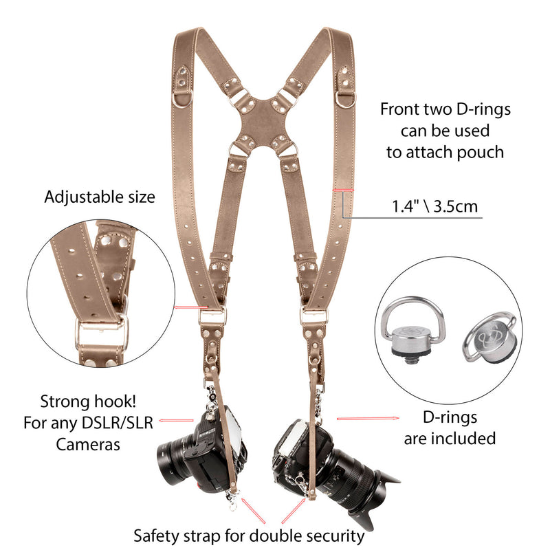 Coiro Dual Camera Harness (Beige)