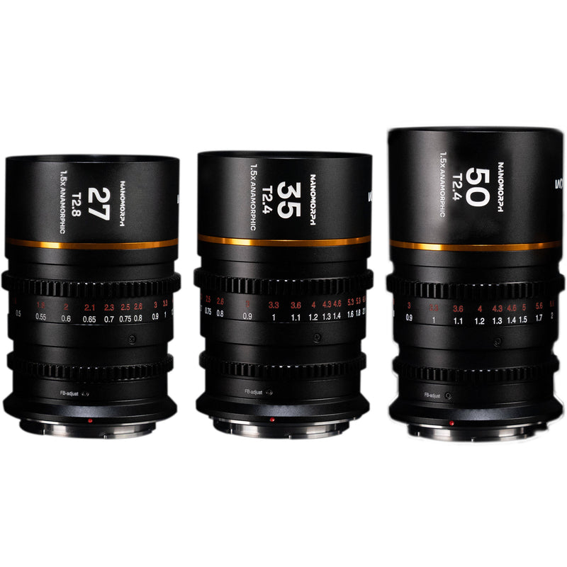 Venus Optics Laowa Nanomorph S35 Prime 3-Lens Bundle (ARRI PL & Canon EF, Amber Flare)