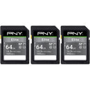 PNY 64GB Elite UHS-I SDXC Memory Card (3-Pack)