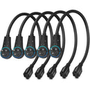 Maximm Cable Original Style 360&deg; Rotating Flat Plug 6" Extension Cord (Black, 5-Pack)