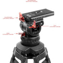 SHAPE Pro Video Carbon Fiber Tripod with 100mm Bowl & Fluid Head (33 lb Payload)