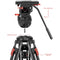 SHAPE Pro Video Carbon Fiber Tripod with 100mm Bowl & Fluid Head (45 lb Payload)