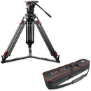 SHAPE Pro Video Carbon Fiber Tripod with 100mm Bowl & Fluid Head (33 lb Payload)