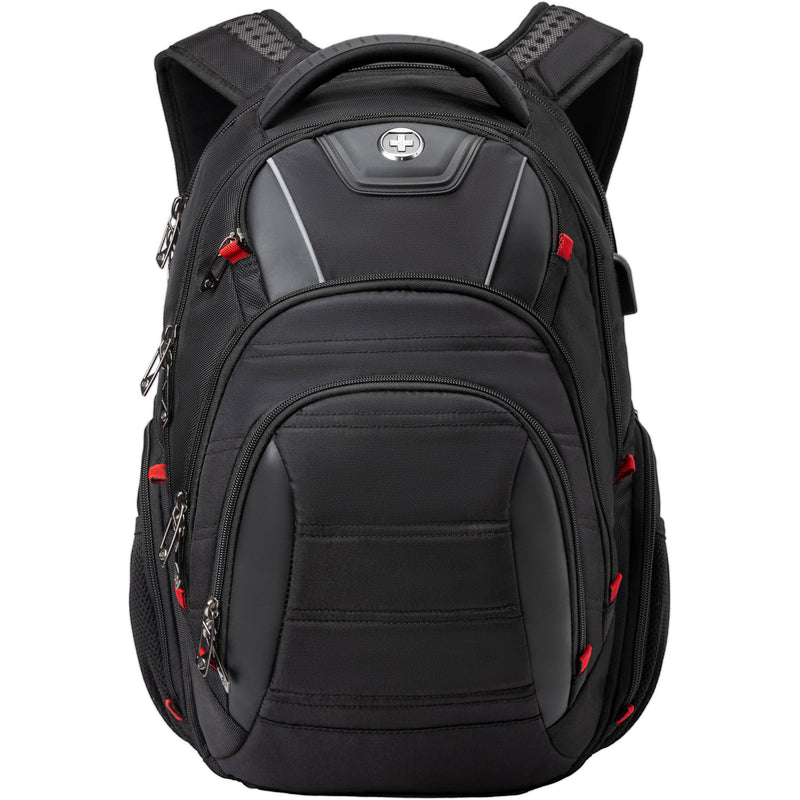 Swissdigital Circuit Antibacterial Backpack (Black and Red)