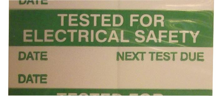 Multicomp PRO MP009768 Label Write-On Vinyl Cloth Tested For Electrical Safety (By Date Next Test Due)