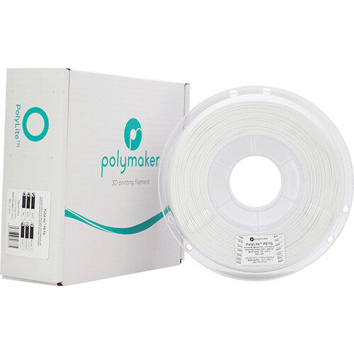 Polymaker PolyLite PETG 3D Printing Filament 2.2 lb (1.7mm Diameter, White)