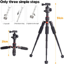 XILETU FM5S Portable Mini Tripod with 360&deg; Arca-Type Ball Head (Red)