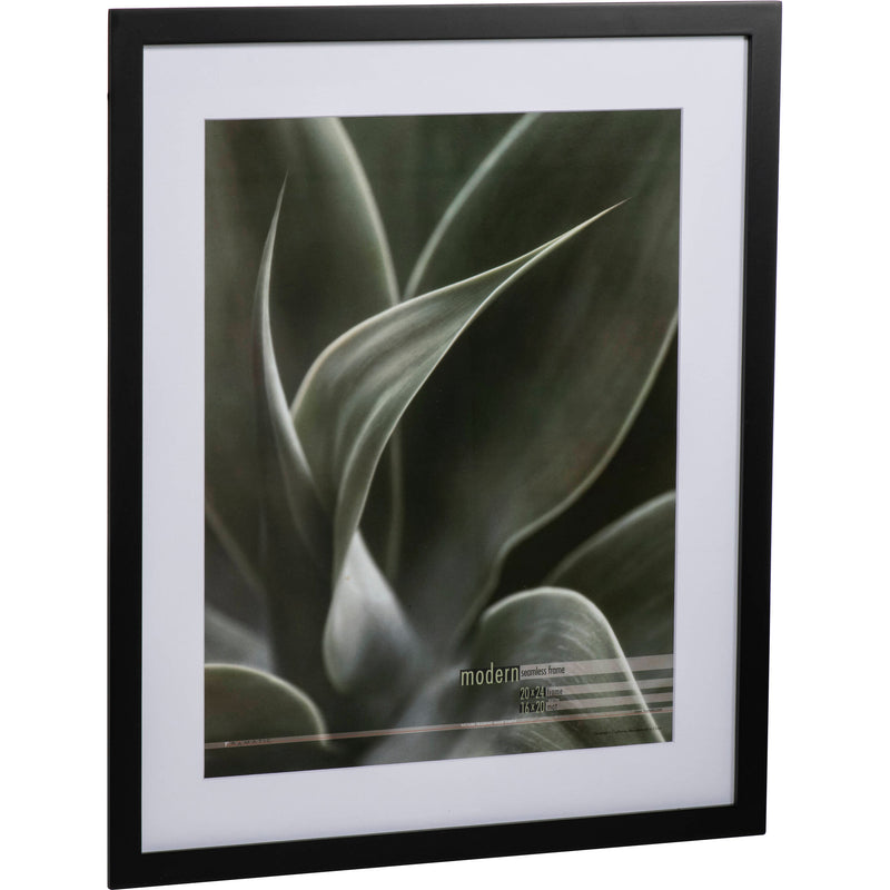 MCS Framatic Modern Frame with 20 x 24" Glass and 16 x 20" Mat (Black)