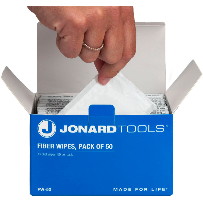 Jonard Tools FW-50 Fiber Wipes (Pack of 50, Wet)