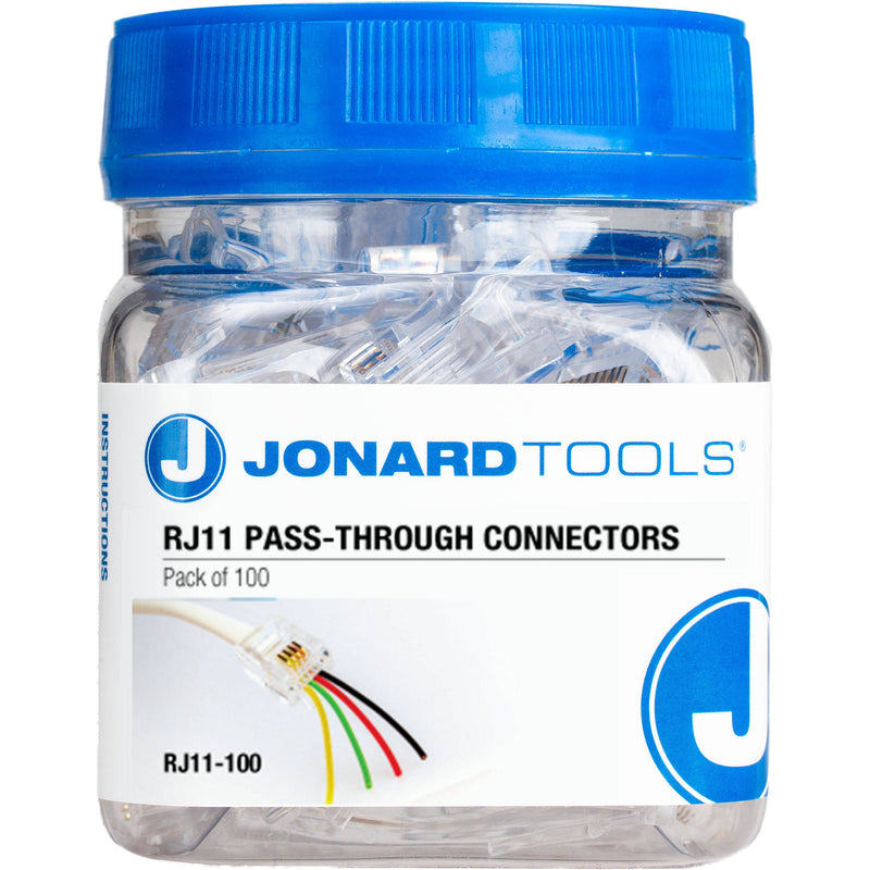 Jonard Tools RJ11 Pass-Through Connectors (100-Piece Jar)