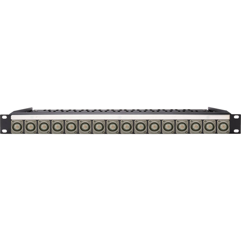 My Custom Shop 16-Port 4K/8K 12G-SDI Feed-Through BNC Patch Panel with Rear Lacing Bar (1 RU)