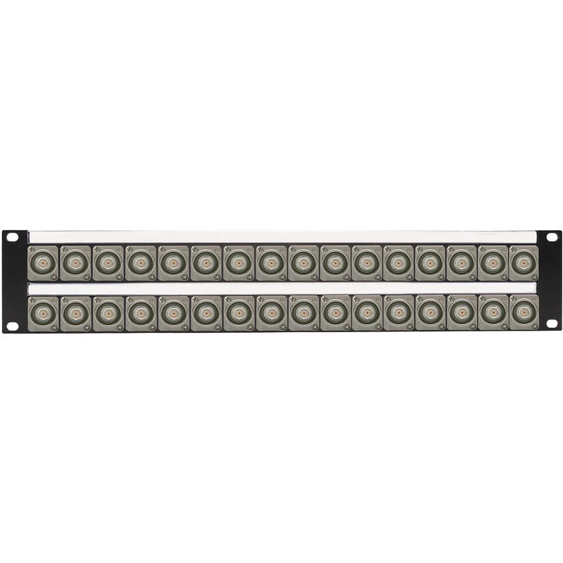 My Custom Shop 32-Port 4K/8K 12G-SDI Feed-Through BNC Patch Panel with Rear Lacing Bar (2 RU)