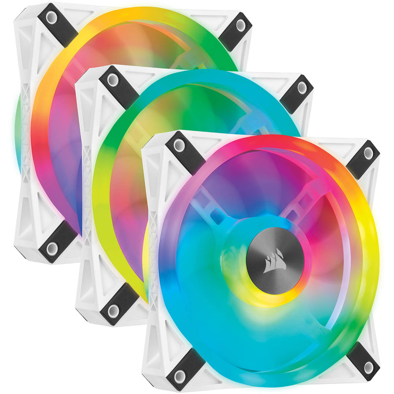 Corsair iCUE QL120 RGB 120mm PWM Lighting Node CORE Fan (3-Pack, White)