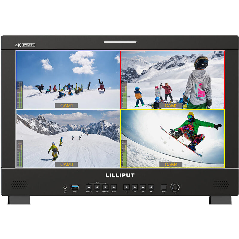 Lilliput Q18 17.3" 12G-SDI/HDMI Broadcast Studio Monitor with Carrying Case (Gold Mount)