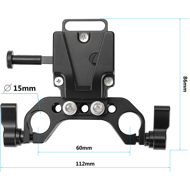 CAMVATE V-Lock Small Handy Female Quick Release Adapter with 15mm Rod Clamp