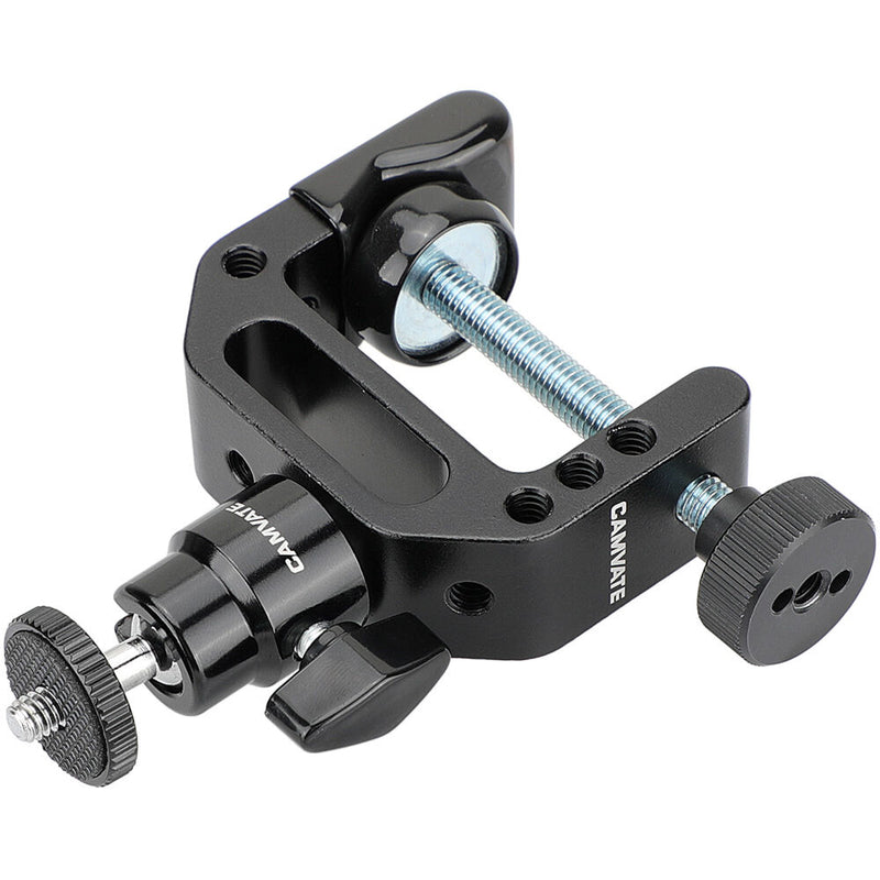 CAMVATE C-Clamp Desktop Holder with 1/4"-20 Ball Head Mount (Black)