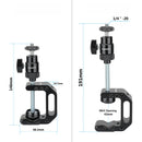 CAMVATE C-Clamp Desktop Holder with 1/4"-20 Ball Head Mount (Black)