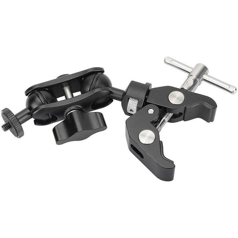 CAMVATE Super Crab Clamp with Dual 1/4"-20 Ball Head Arm