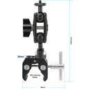 CAMVATE Super Crab Clamp with Dual 1/4"-20 Ball Head Arm