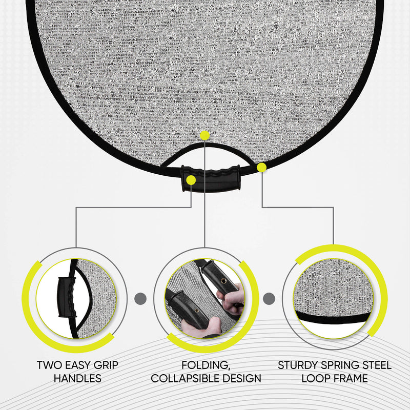 Angler Wind-Resistant Collapsible Reflector (Silver, 32")