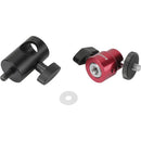 CAMVATE 5/8" Light Stand Head Adapter with Red 1/4"-20 Ball Head