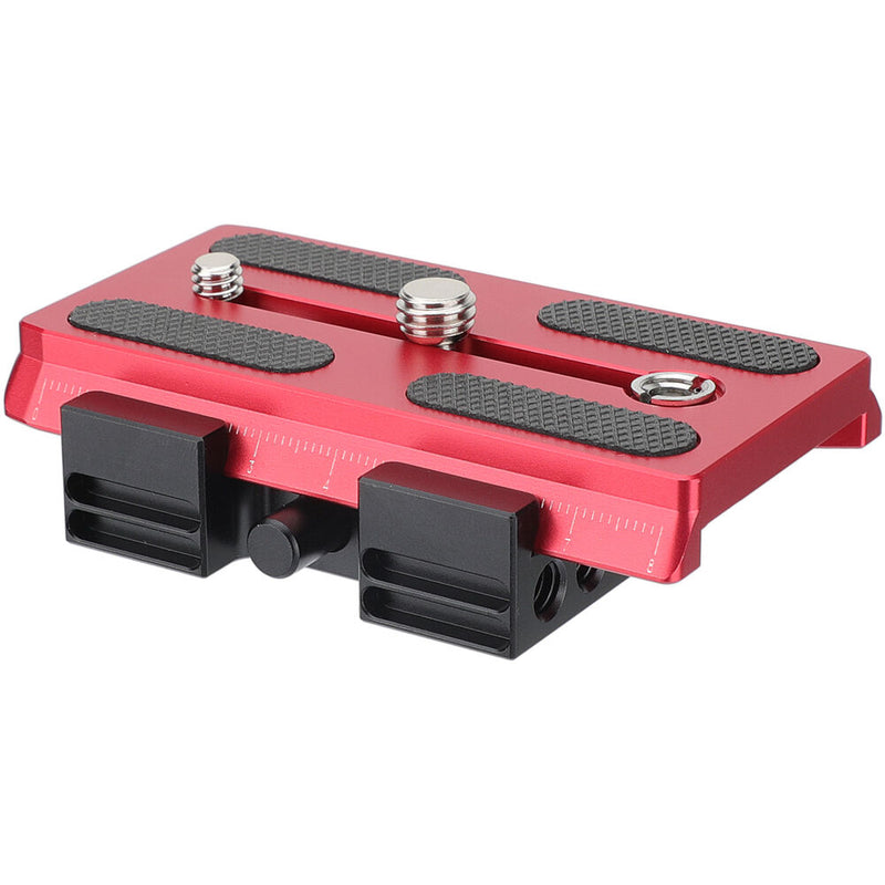 CAMVATE Manfrotto-Type Quick Release Plate with Clamp Baseplate (Red)