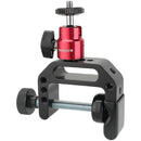 CAMVATE C-Clamp Desktop Holder with 1/4"-20 Ball Head Mount (Red)