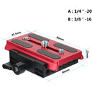 CAMVATE Manfrotto-Type Quick Release Plate with Clamp Baseplate (Red)