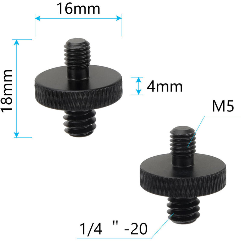 CAMVATE M5 Male to 1/4"-20 Male Thread Adapter (2-Pack)