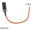 CAMVATE EXT 7-Pin to D-Tap 4-Port Splitter with Braided Cable for ARRI ALEXA Mini (Orange, 15.7")