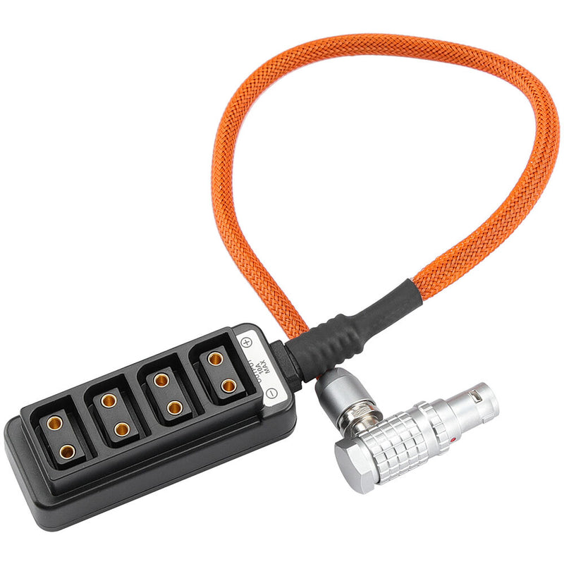 CAMVATE EXT 7-Pin to D-Tap 4-Port Splitter with Braided Cable for ARRI ALEXA Mini (Orange, 15.7")