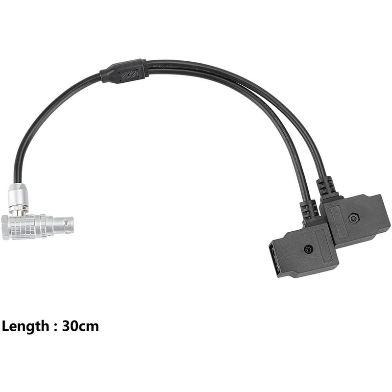 CAMVATE Right-Angle 7-Pin LEMO to Double D-Tap Female Cable for ARRI ALEXA Mini (11.8")