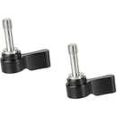 CAMVATE M6 Threading Ratchet Wingnut Assembly Rotating Knobs (Black, Pair)