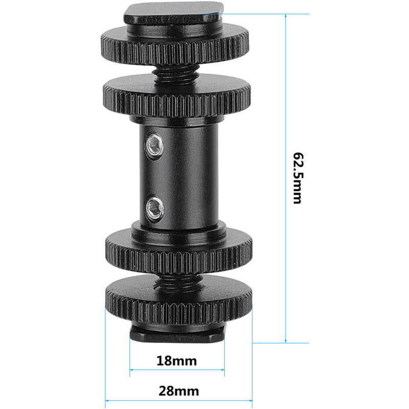 CAMVATE Double-Ended Cold Shoe Adapter with Lock Nuts