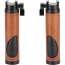 CAMVATE Leather NATO Clamp Handgrip Set (2-Pack, Brown/Black)