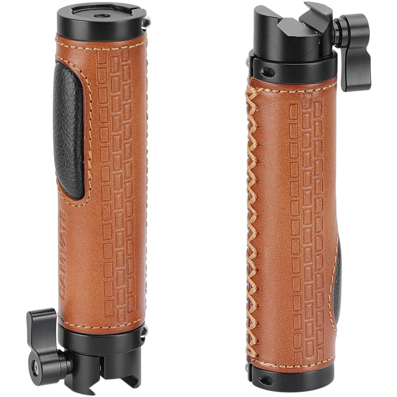 CAMVATE Leather NATO Clamp Handgrip Set (2-Pack, Brown/Black)