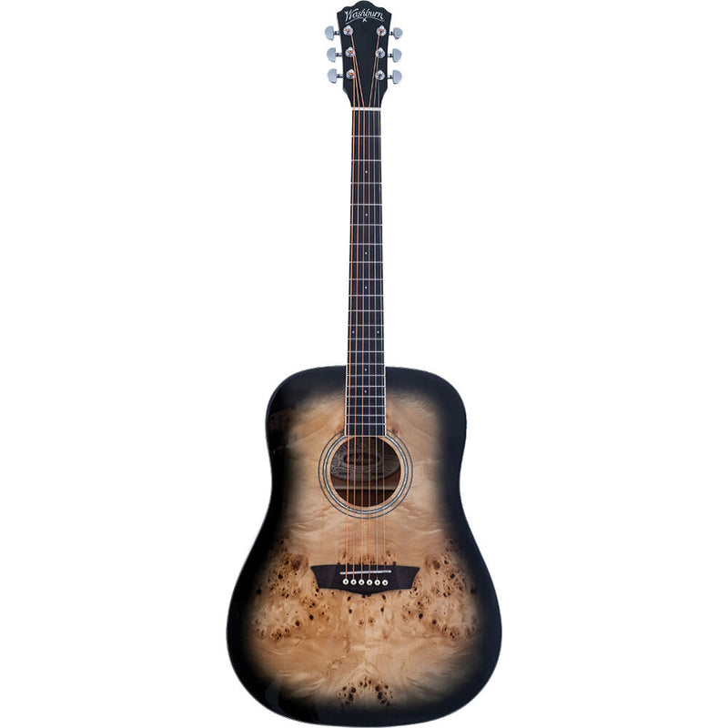 Washburn Deep Forest Burl D Dreadnought Acoustic Guitar (Black Fade)