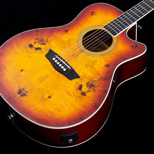 Washburn Deep Forest Burl ACE Acoustic/Electric Guitar (Amber Fade)