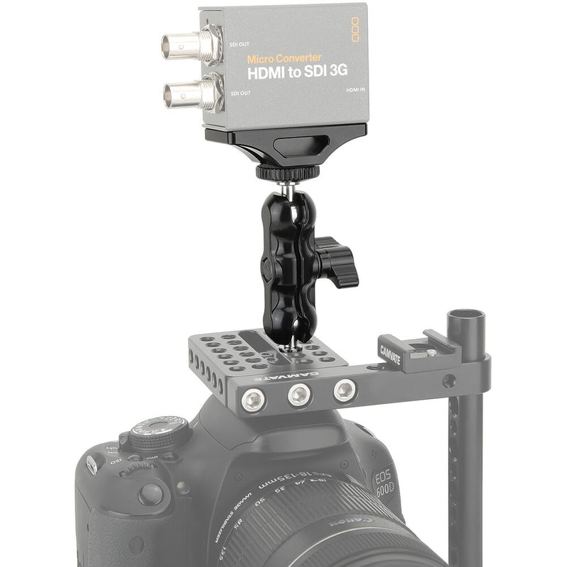 CAMVATE Dual 1/4"-20 Ball Head with Extension Support for Blackmagic Micro Converter