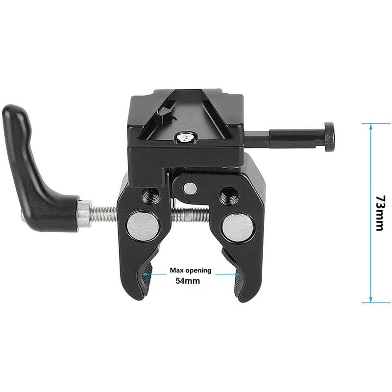 CAMVATE Universal Super Crab Clamp with Strengthened Screw Knob and V-Mount Battery Lock