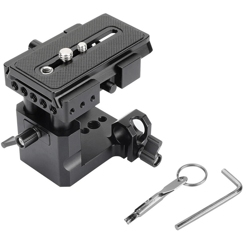 CAMVATE Quick Release 15mm Rod Clamp Mount and Top Plate Bundle