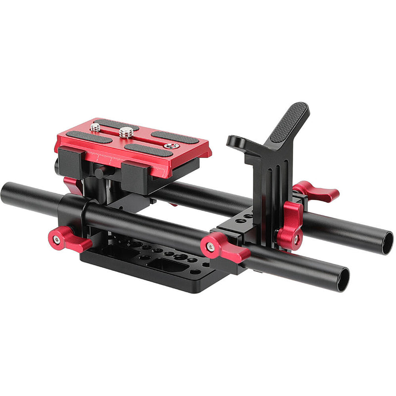 CAMVATE Universal Tripod Mount Rig with Manfrotto Quick Release Plate & Lens Support