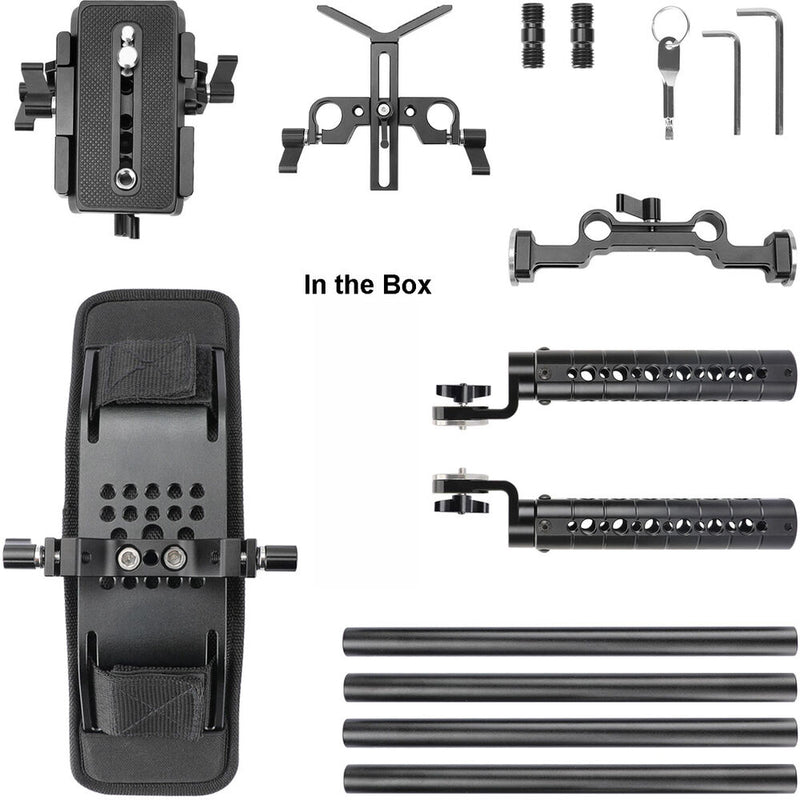 CAMVATE Handheld Shoulder Mount Rig with Manfrotto Quick Release Baseplate