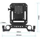 CAMVATE V-Mount Quick Release Plate with 19mm Dual-Rod Clamp