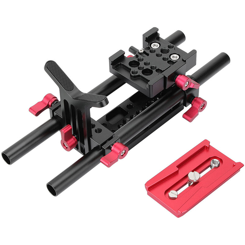 CAMVATE Universal Tripod Mount Rig with Manfrotto Quick Release Plate & Lens Support